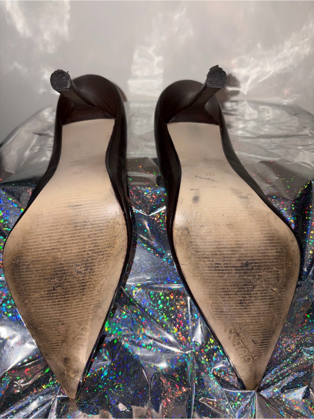Guess Dark Brown Pointed Toe Stiletto Pumps - Picture 6 of 7